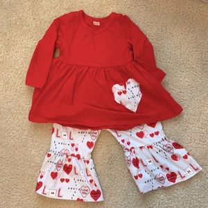 Girls size 12 -18 months valentine set